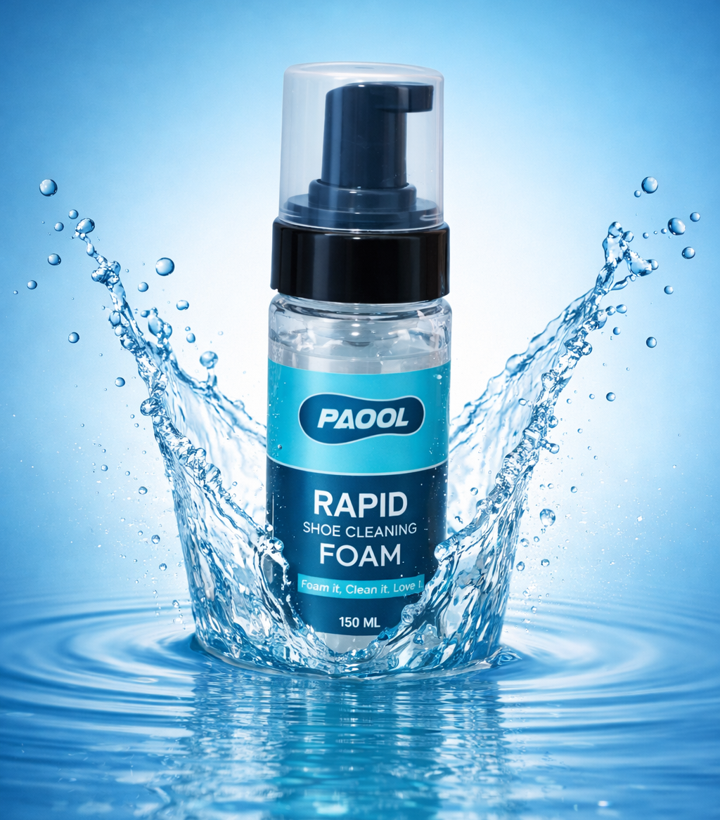 Paool premium shoe cleaner foam with water splash